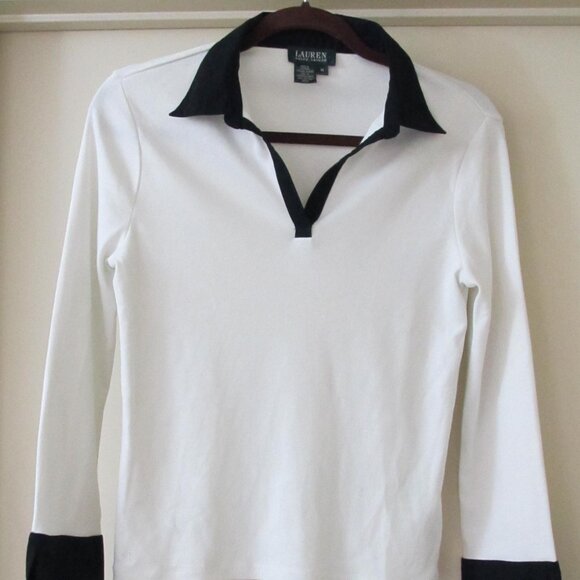 NWOT Women's Ralph Lauren Long-Sleeve Black & White Top & Barely Worn Top - Picture 8 of 13